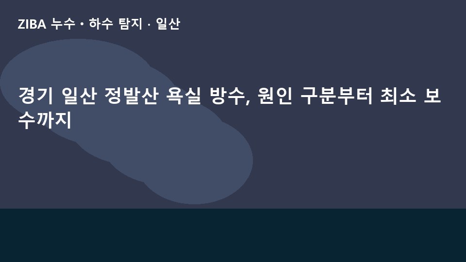 경기 일산 정발산 욕실 방수, 원인 구분부터 최소 보수까지