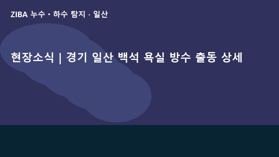 현장소식 | 경기 일산 백석 욕실 방수 출동 상세
